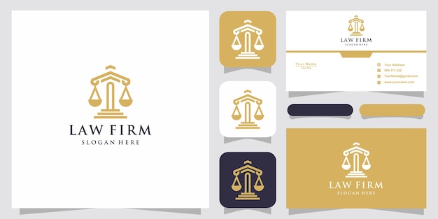 Символ адвокат адвокат адвокат шаблон линейный стиль логотипа компании и визитной карточки