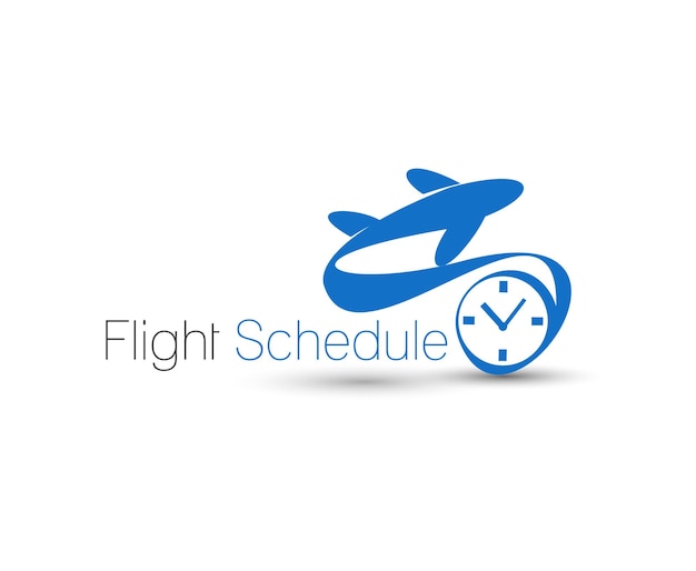 Vettore gratuito simbolo del logo di viaggio orario di volo isolato disegno vettoriale