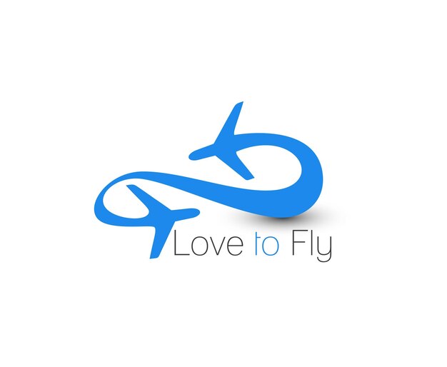 旅行LogoLoveのシンボル孤立したベクトルデザインを飛ぶ