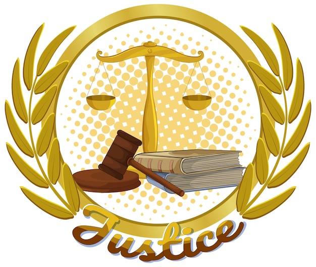 Бесплатное векторное изображение Символическое представление правосудия и закона