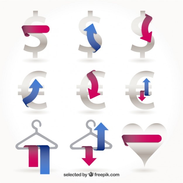 Free vector symbols with ribbons