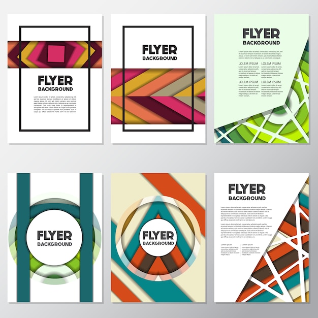 Free vector symmetric flyers collection