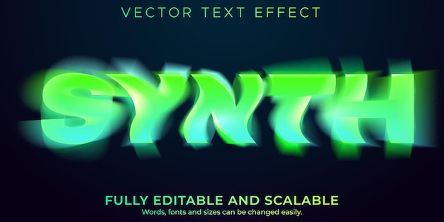 Synth text effect, editable motion and vertigo text style