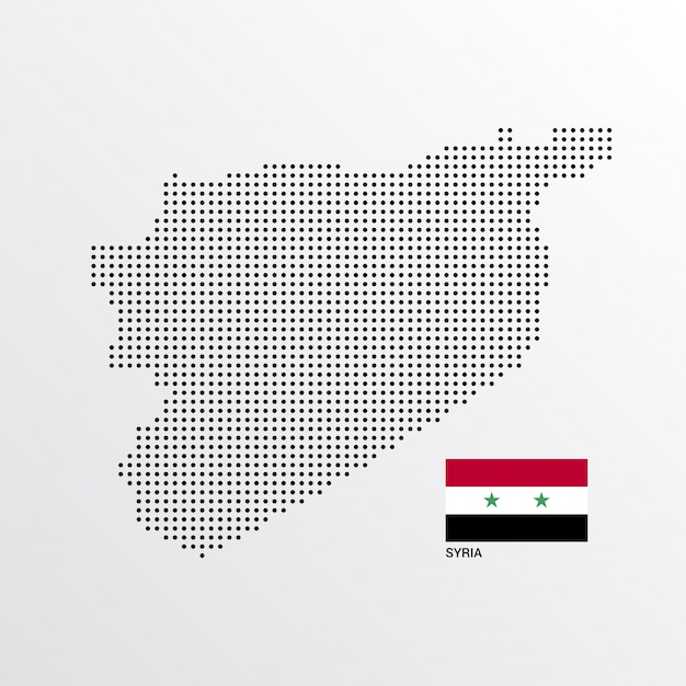 Syria map design with flag and light background vector