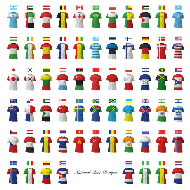 Free Vector t-shirt collection flag design