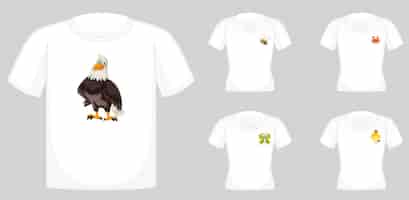 Vettore gratuito design t-shirt con grafica animale