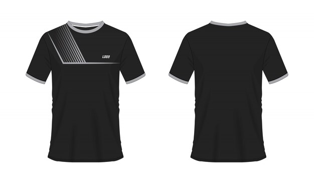 Tシャツの黄色と黒のサッカーまたはフットボールのイラスト プレミアムベクター