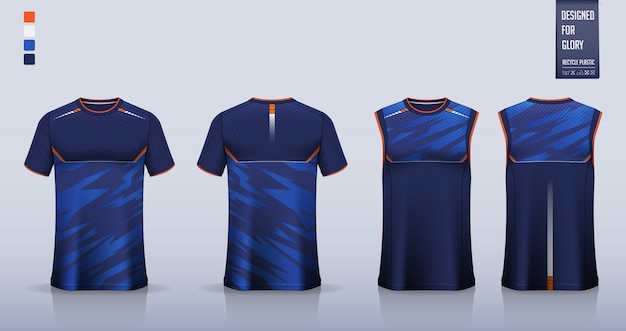 Download Premium Vector T Shirt Mockup Sport Shirt Template Design For Soccer Jersey
