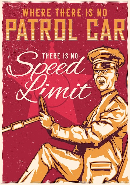 T-shirt or poster  with illustration of driver