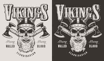 Free vector t-shirt print with viking head