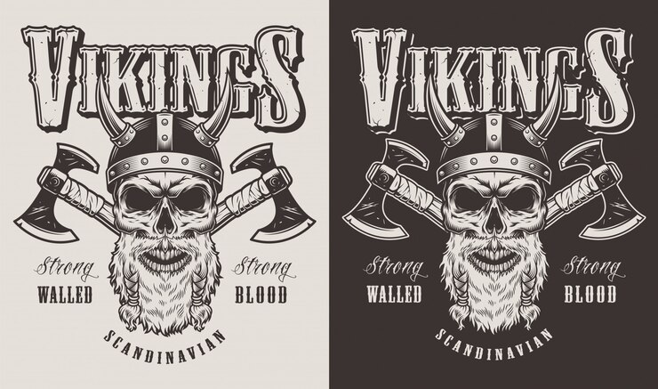Free Vector t-shirt print with viking head