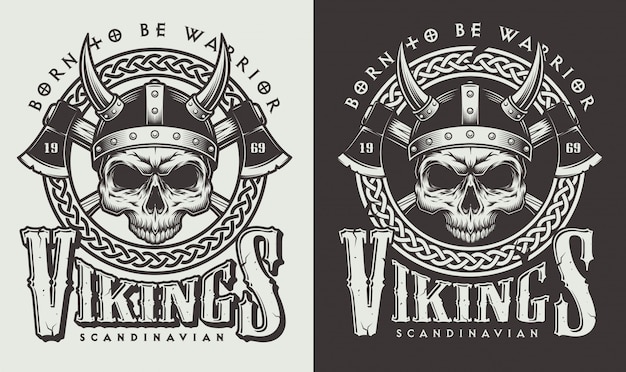 Free vector t-shirt print with viking head