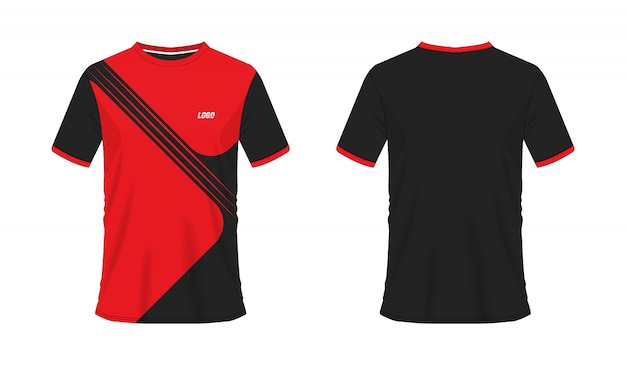 red and black soccer jersey team