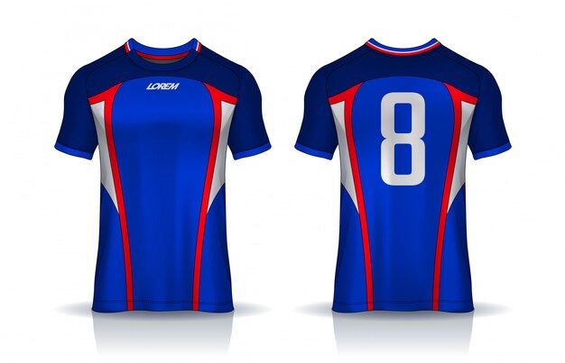 Download Premium Vector T Shirt Sport Design Template Soccer Jersey Mockup For Football Club Uniform Front And Back View