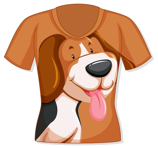 Free vector t-shirt with cute dog pattern