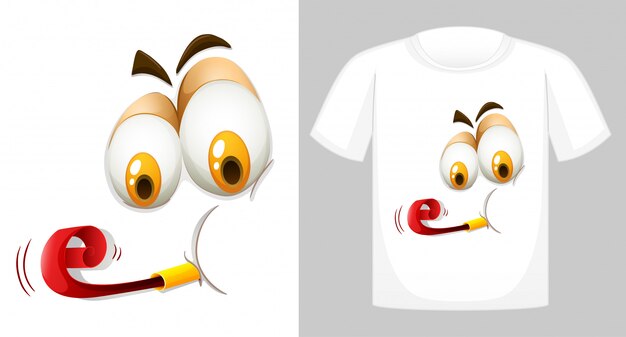 T-shirt with funny face