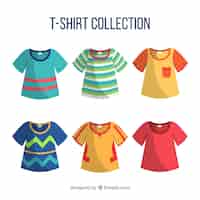 Vettore gratuito collezione di t-shirt in diversi colori