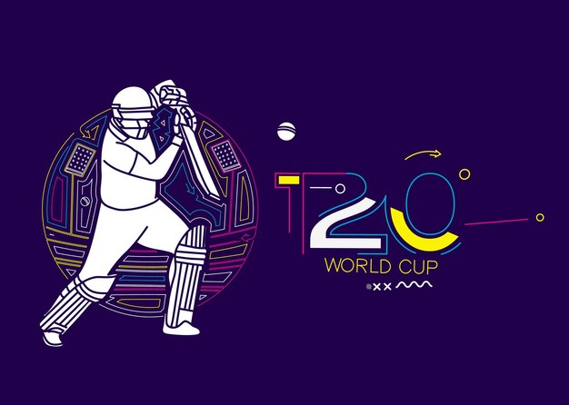 Free vector t20 world cup cricket championship poster flyer template brochure decorated banner design