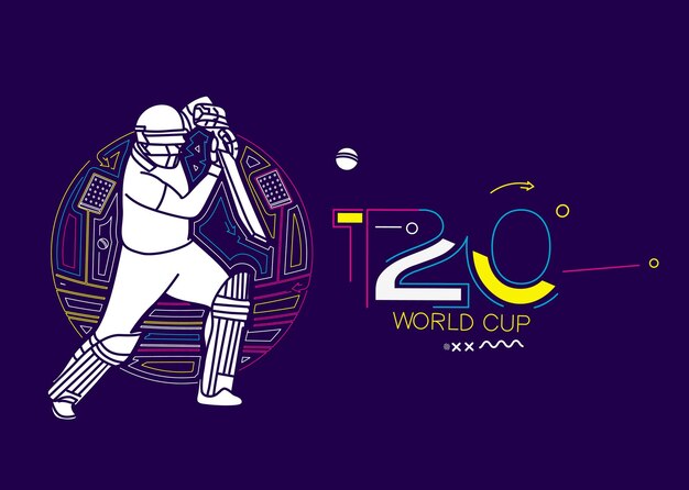 T20 월드컵 크리켓 선수권 대회 포스터 전단지 템플릿 브로셔 장식 배너 디자인