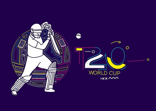 Брошюра шаблона плаката чемпионата мира по крикету T20 украшена дизайном баннера
