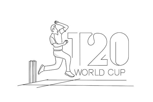 Брошюра шаблона плаката чемпионата мира по крикету T20 украшена дизайном флаера