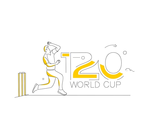 Vettore gratuito brochure del modello del manifesto del campionato di cricket della coppa del mondo t20 decorata con design dell'insegna dell'aletta di filatoio