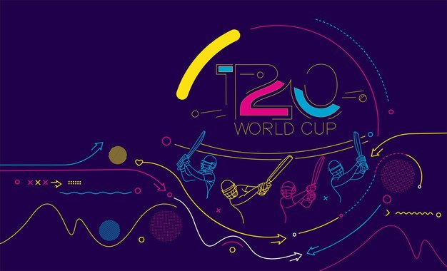 T20 world cup cricket championship poster template brochure decorated flyer banner design