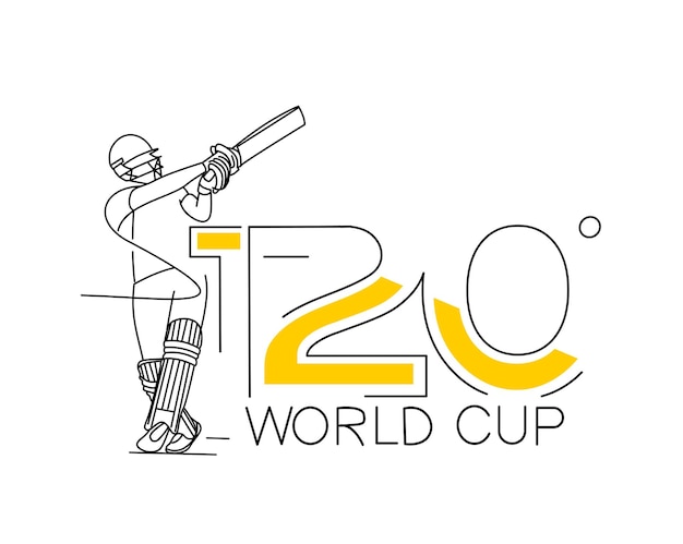 Vettore gratuito brochure del modello del manifesto del campionato di cricket della coppa del mondo t20 decorata con design dell'insegna dell'aletta di filatoio