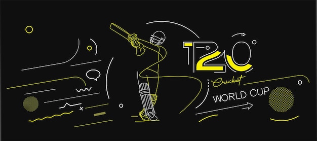 T20 ワールド カップ クリケット選手権ポスター テンプレート パンフレット装飾チラシ バナー デザイン
