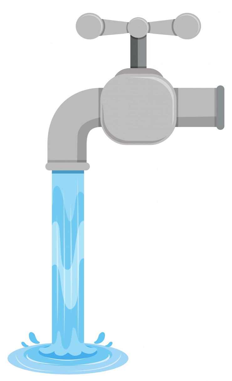 Free Vector tab water coming out of tab