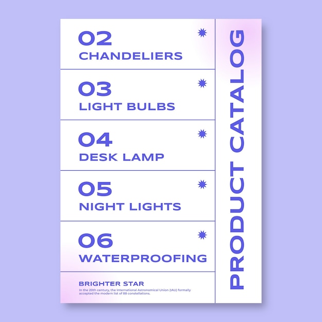 Table of contents template design