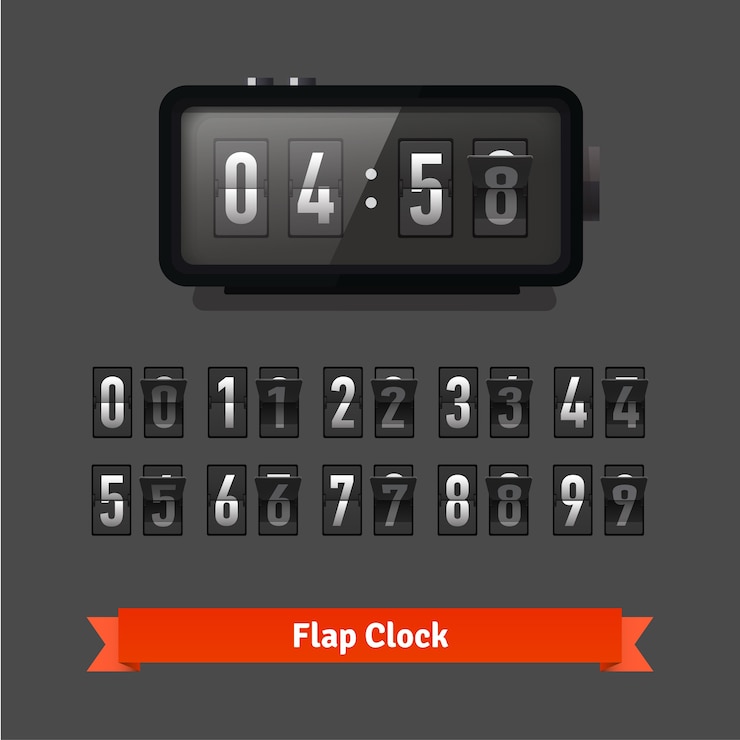 Free Vector table flap clock and number counter template