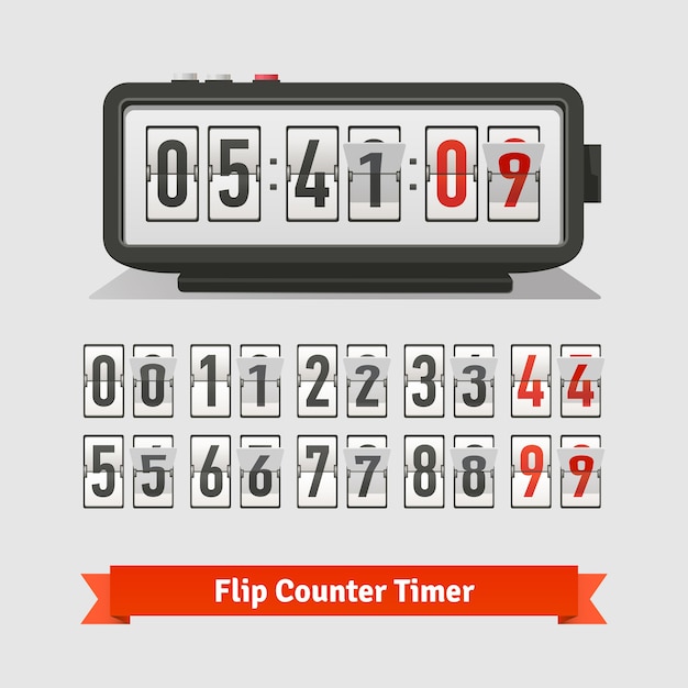 Vettore gratuito tabella flipping timer e contatore modello