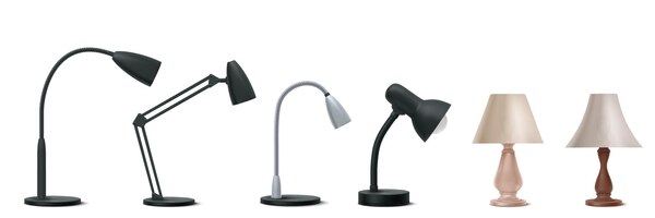 Free vector table lamps bedside and desktop electric light