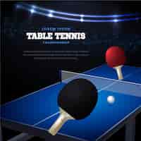 Free vector table tennis background realistic design