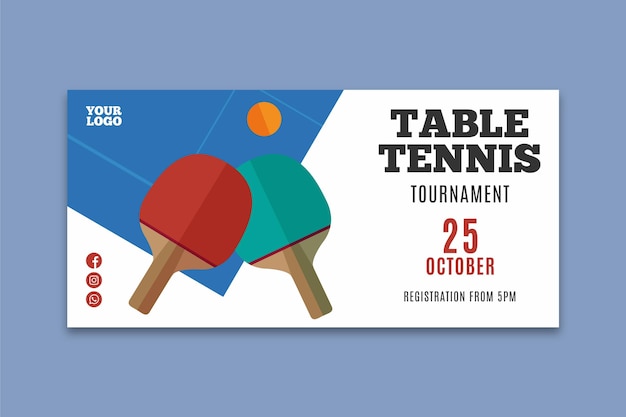 Free vector table tennis banner template