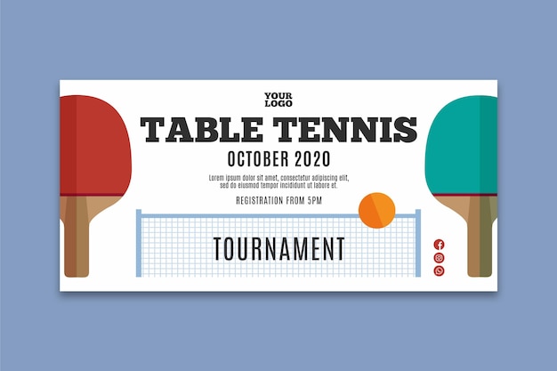 Free vector table tennis banner template