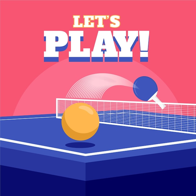 Free vector table tennis concept illustrated