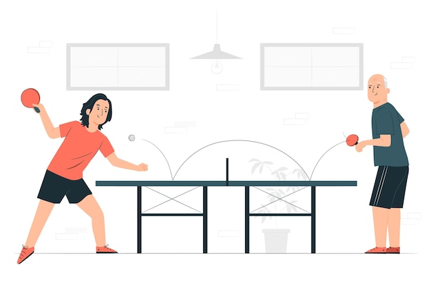 Free vector table tennis concept illustration