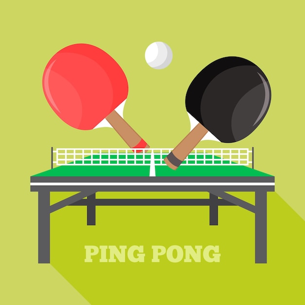 Vettore gratuito illustrazione di concetto di ping-pong