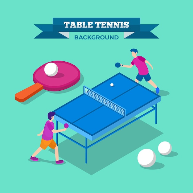 Free vector table tennis concept