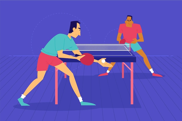 Free vector table tennis concept