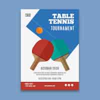 Free vector table tennis flyer template