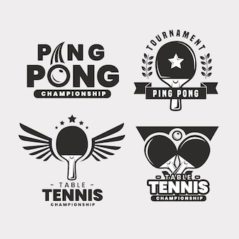 Набор логотипов для настольного тенниса