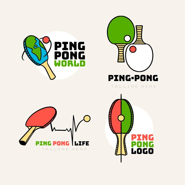 Table tennis logo set
