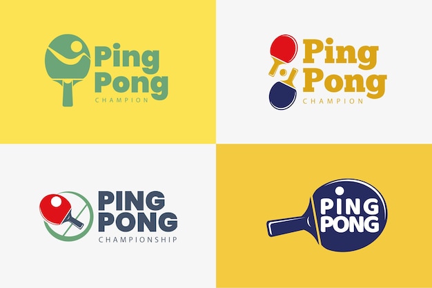 Table tennis logo template collection