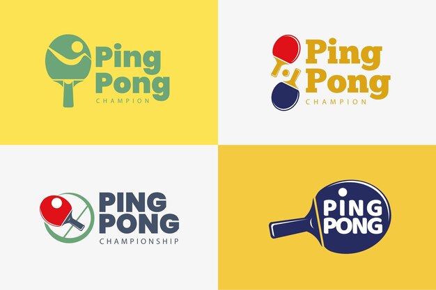 Table tennis logo template collection