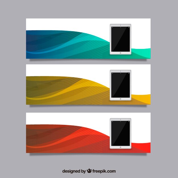 मुफ़्त वेक्टर tablet banners