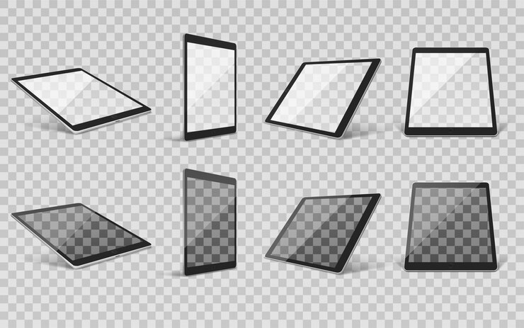 Free Vector tablet realistic transparent set
