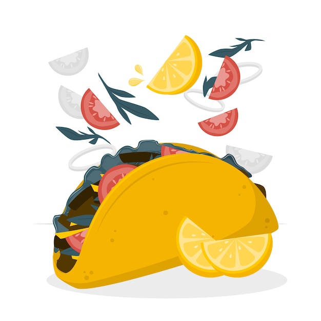 Free vector taco concept illustration